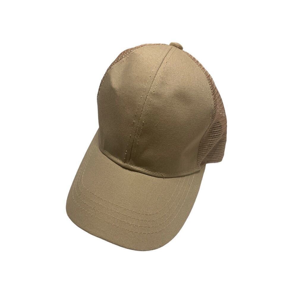 C.C Ponycap Messy High Bun Ponytail Adjustable Mesh Trucker Baseball CC Cap Hat